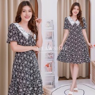 เดรสสั้น งานปัก ผ้าลูกไม้ฉลุ M-2XL ชุดออกงาน ชุดไปงาน ชุดทำบุญ ชุดไปวัด มินิเดรส งานป้าย D.N.Y