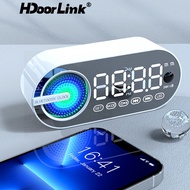 HdoorLink New Wireless Bluetooth Alarm Clock Dual Alarm Clock Speaker Digital Clock with TF Card FM Radio Bass Speaker