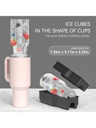 杯子冰格，可製作大型矽膠圓柱形冰塊模具，適用於20-40盎司隨行杯，帶蓋和收納箱的冰塊製造機，適用於製作冰飲料、果汁、威士忌、雞尾酒、茶、咖啡