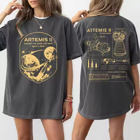 2026 Artemis II Rocket Launch Shirt Artemis 2 Journey Around The Moon Tee Space Exploration T-shirt 