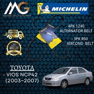 Michelin Belt Toyota Vios NCP42 (2003-2007) 4PK 1240 (Alternator belt) 3PK 850 (Aircond Belt) Made i