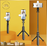 BLUETOOTH 360 ROTATION SELFIE STICK WITH FILL LIGHT/ MINI MONOPOD/ PORTABLE TRIPOD/ PEMEGANG FON 自拍杆