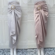 Rok Lilit Satin Velvet / Kain Lilit Satin Bawahan Kebaya Warna Silver