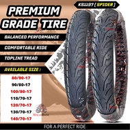 TAYAR Motor Tyre 17 inch 90/80-17 ~ 140/70-17 Bunga Spider (KST 1197) Pattern – Durable & High Grip