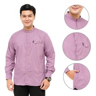 Baju Koko Pria Dewasa New Albino Lengan Panjang Warna Lilac