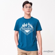 GALLOP : Graphic Tee เสื้อยืดพิมพ์ลาย ผ้าคอตตอนผู้ชาย รุ่น GT9168 สี Royal Blue น้ำเงิน / ราคาปกติ 9