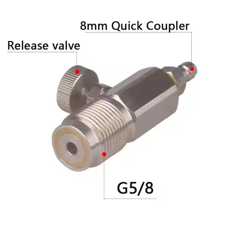 HPA G5/8 Stainless Steels Gas Cylinder Refill Filling Adapter Release Valve For Diving Station CO2 S