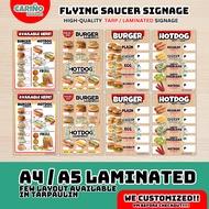 Laminated - Burger, Hotdog & Fries Signage | Footlong & Hungarian Sandwich Menu