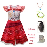 เครื่องแต่งกาย คอสเพลย์ Moana Dress ปาร์ตี้เครื่องแต่งกาย ชุดสวย ๆ สำหรับเด็กผู้หญิง Cosplay Costume