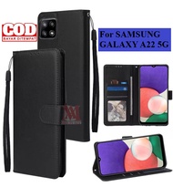 SAMSUNG GALAXY A22 (5G) - Wallet Case Kulit - Casing Dompet Case Wallet Leather Flip Case SAMSUNG GA