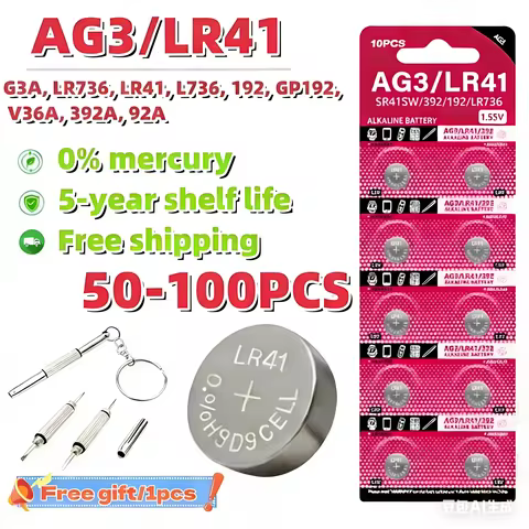 Universal AG3 LR41 SR41 392 1.55V Button Batteries 20-100PCS Bulk Pack Watches Toys Clocks Overseas 
