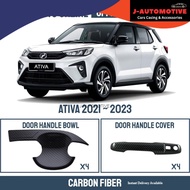 PERODUA ATIVA DOOR HANDLE BOWL COVER (CARBON)