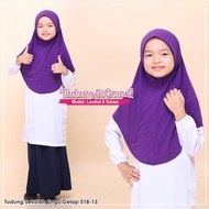 TUDUNG SEKOLAH UNGU GELAP (SOFT AWNING) (Tudung SiComel)