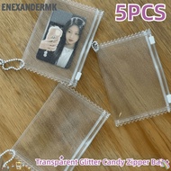 ENEXANDERMK 5PCS Card Sleeve Protector, 3inch PVC Candy Zipper Photo Card Holder, Display Holder  Sh