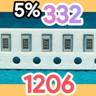 10pcs Chip resistor smd 332 3K3 5% size 1206 3216 3.3Kohm 3.3 Kohm 3.3K ohm 3.3Kohm 3.3K ohm 3.3K oh