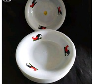 COD - 12 PCS ATU 1 LUSIN PIRING PLASTIK SEMI MELAMIN AYAM JAGO / PIRING MAKAN PLASTIK TEBAL TERLARIS