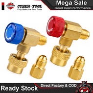 90 Degree Car Air Conditioner Quick Connector Gas Lock Safety Valve R22 R32 R410 Repair Tools