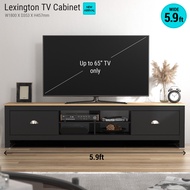 Synergy House Lexington TV Cabinet 6FT | Fits Up to 65” TV | Kabinet TV Storage Unit with Drawers