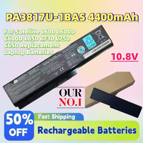High-Capacity PA3817U-1BAS 4400mAh 10.8V Battery for Satellite L600 L600D C600D L650 L730 L750 C650 