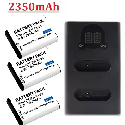 2350mAh EN-EL23 EN EL23 Battery + LED Charger for Nikon Coolpix B700 P610s P600 P900s S810c P610 P90