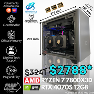 Custom Gaming Desktop Computer PC - Ryzen 7 7800X3D RTX 4070SUPER 4070S 12GB - S Tier Small Form Fac