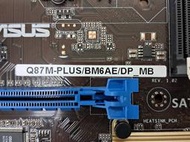 二手 華碩 ASUS Q87-PLUS/BM6AE/DP_MB 主機板 附擋板 保固1個月(正常瑕疵品/缺SATA孔)