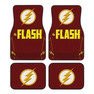4pcs WB The Flash Logo Car Floor Mats - Themed Vehicle Floor Liners with Iconic Logo, Flexible Autom
