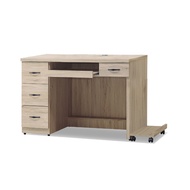 [特價]ASSARI-迪文橡木色4尺電腦桌(含主機架)(寬121x深61x高82cm)