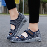 Women Navy Blended Mesh Double  Mary Jane Shoes, Cushion Pad Platform Rocker Casual Shoes