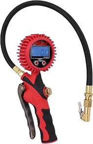 Milton Heavy-Duty Digital Tire Pressure Gauge with Inflator, Clip-on Air Chuck, 20” Air Hose, Easy t