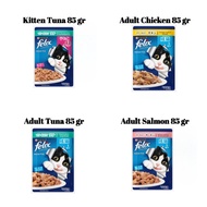 Felix Wet Pouch 85 grams Adult Kitten Tuna Chicken Salmon Wet Cat Food