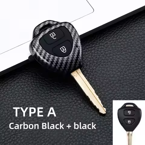 2 3 Buttons Carbon Fiber ABS Silicone Key Case Shell Cover For TOYOTA Corolla Hilux Vitz Rav4 Aqua C