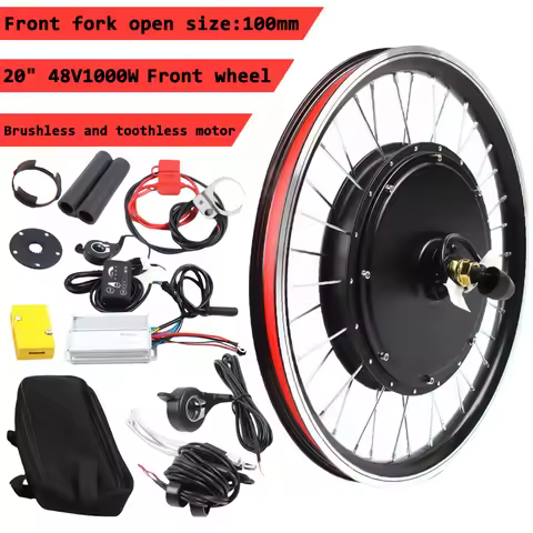 Front Wheel Hub Electric Bike Conversion Kit 48V 1000W E-Bike Powerful Hub Motor Kit 20-inch E-Bike