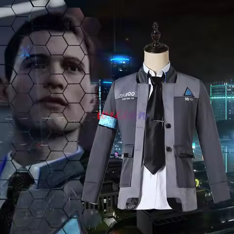 Game Detroit Become Human Cosplay Costume Connor Cosplay Uniform Men Jacket White Shirt Tie RK800 Co