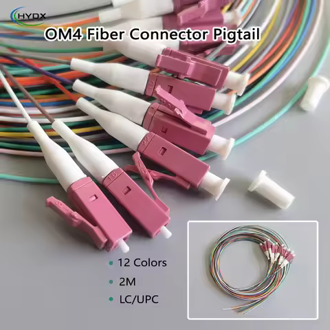 12 Colors OM4 Optical Fiber Tail Cable 1.5M/2M LC/UPC Multi-Mode FTTH High Quality 0.9mm Fiber Conne
