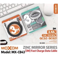 MOXOM Cable Extra Long Fast USB Charging Data Cable 2.4A (3M/4M Meter) Quick Charge Faster Cable