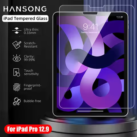 Tempered Glass for iPad Pro 12.9 inch HD Clear Screen Protector Face ID Compatible iPad Pro 12.9 3rd