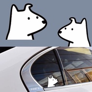 R READY STOCK Fun Car Sticker Single Dog Cartoon Car Sticker Funny Creative Car Window Glass Sticker