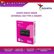 Adata SD810 External SSD Type-C 20Gbps USB 3.2 Gen2x2 Black 500GB(compatible with PS5)