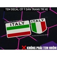 [ 1 STAMP ] UV PRINTED ITALY FLAG DECAL STICKER CAR DECORATION STICKER