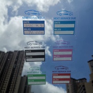 JOY 6pcs/Set Sheet 5x5cm Waterproof Next Service Due Date Miles Car Window Sticker Self-adhesive Rem
