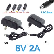 Power Supply Charger 100-240V AC to DC 8V 2A Adapter 5.5*2.1mm 4.0*1.7mm 3.5*1.35mm 2.5*0.7mm Plug C
