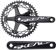 BOLANY SKEACE 165mm Bike Crankset Square Tapered 144BCD Lightweight Aluminium Alloy Single Speed Crankset 48T/49T Chainring Fit for Track Bicycle Fixed Gear Bicycle Cranksets (Black49T)