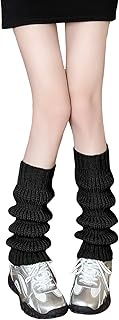Women's Kawaii Leg Warmers Y2K Cute Ribbed Knitted Lantern Leg Warmers for Girls Gyaru, Goth, Lolita