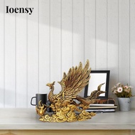 Ioensy Brass Phoenix Sculpture Collectible Crafts for Shelf Home Tabletop Decor