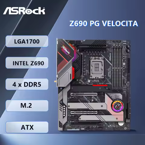 Asrock Z690 PG VELOCITA Motherboard LGA1700 192GB Intel Z690 DDR5 support i7-14790 i5-14600 i3-14100