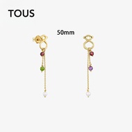 TOUS 9 Kt Gold Long Earrings With TOUS Infinity Gems Suitable For Women Birthday Gift Valentine'S Da