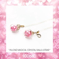 iCONiC PINK CRYSTAL BALLS STRAP FOR MASK #4892 สายคล้องแมสก์ คริลตัล สีชมพู  สายคล้องหน้ากาก สายคล้องหน้ากากอนามัย หน้ากากอนามัย สายคล้อง สายคล้องหรู