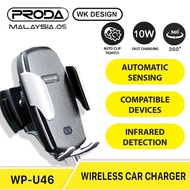WK Design WP-U46 Wireless Charger Car Vent Mount 10W High Power Infrared Detection Easy&Quick High R
