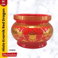 Hiolo Ceramic Red incense burner Stick Diameter 20cm, incense burner